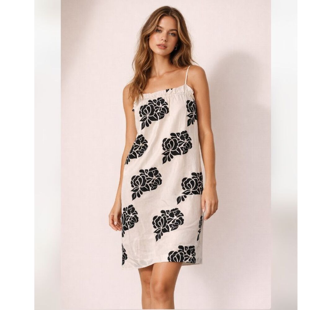 Club Monaco Silk Floral Strapy Mini Dress Small